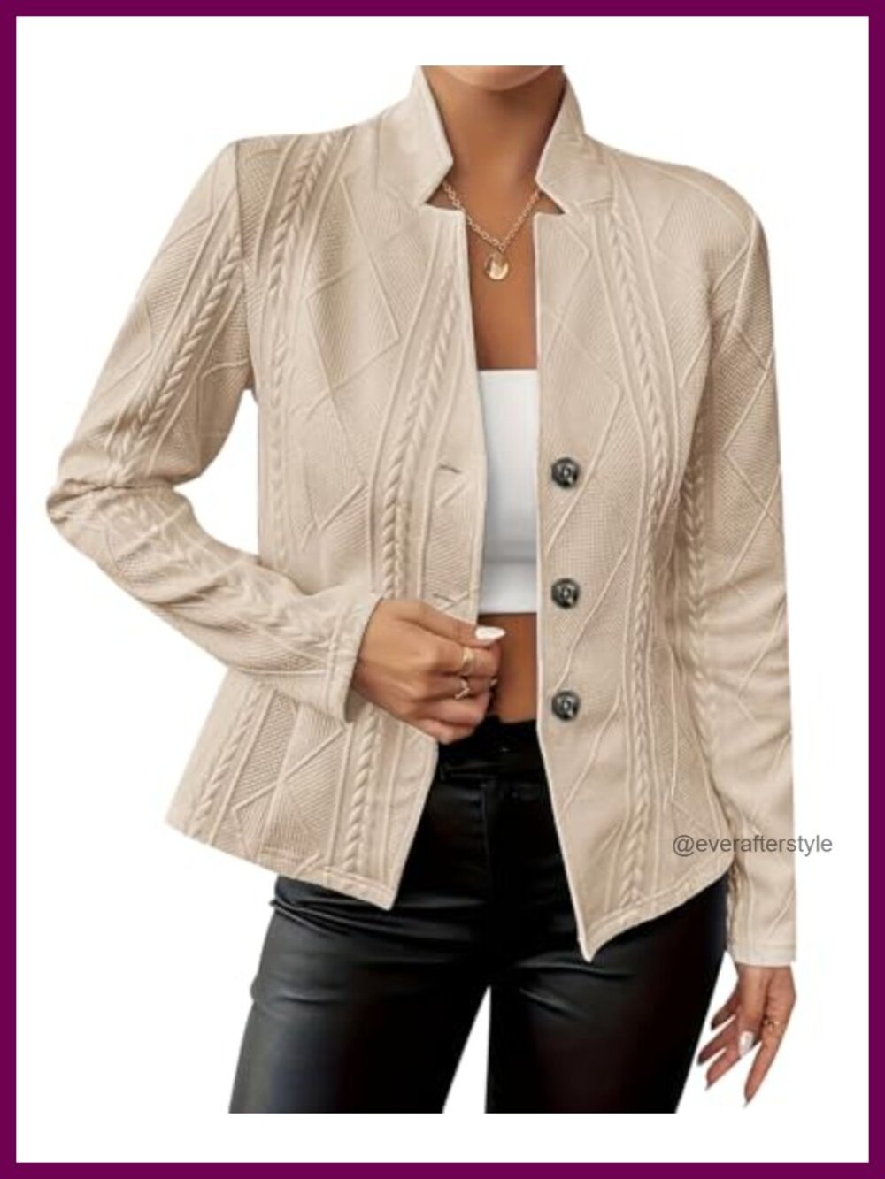Women's Long Sleeve Blazer Button Down Business Casual Suit Jacket